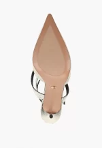 Pantofi decupati eleganti , piele naturala , aurii - imagine 6