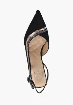 Pantofi decupati eleganti , piele intoarsa , cu pietre - imagine 5