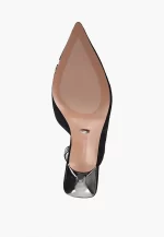 Pantofi decupati eleganti , piele intoarsa , cu pietre - imagine 6
