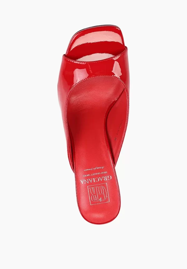 Sabot dama eleganti , piele lacuita , rosu - imagine 4