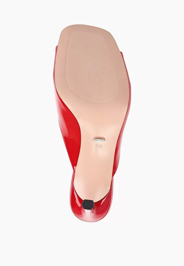 Sabot dama eleganti , piele lacuita , rosu - imagine 5