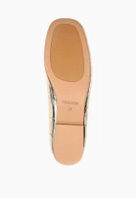 Balerini dama eleganti, piele naturala ,auriu cu accesoriu pietre - imagine 5