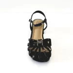 Pantofi  decupati cu barete , piele lacuita , negri - imagine 4