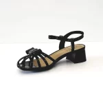 Pantofi  decupati cu barete , piele lacuita , negri - imagine 3