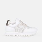 Sneakers dama , piele naturala , ivory cu dantela dublata - imagine 2