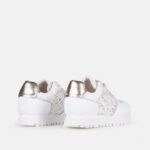 Sneakers dama , piele naturala , ivory cu dantela dublata - imagine 3