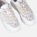Sneakers dama , piele naturala , ivory cu dantela dublata - imagine 4