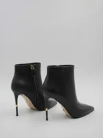 Botine negre cu toc cui, piele naturala C824 - imagine 3