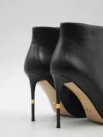 Botine negre cu toc cui, piele naturala C824 - imagine 2