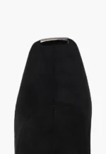 Cizme  elegante cu varf metalic , piele intoarsa , negre C-95 - imagine 3