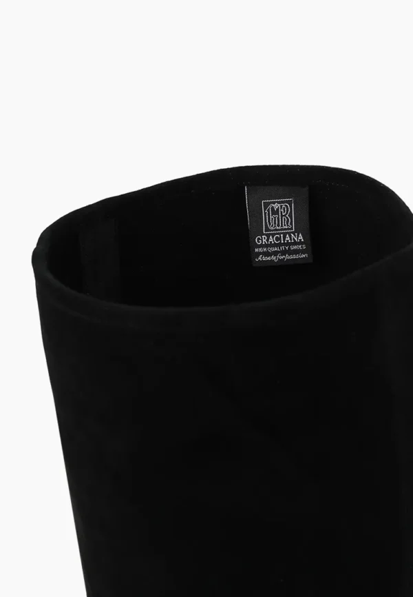 Cizme  elegante , piele intoarsa , negre C-93 - imagine 2