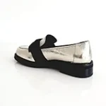 Pantofi casual aurii cu fundita - imagine 3