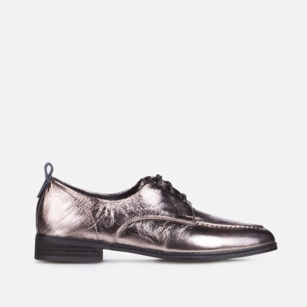 Pantofi casual, piele lacuita, bronze - imagine 2