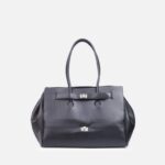 Geanta neagra, piele naturala - imagine 2