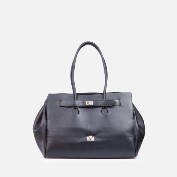 Geanta neagra, piele naturala - imagine 2