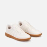 Adidasi albi, piele naturala