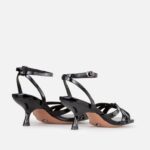 Sandale negre, piele lacuita - imagine 3