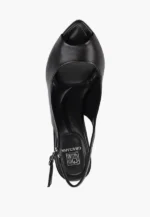 Pantofi decupati, negri, toc inima - imagine 2