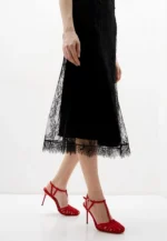 Sandale piele intoarsa, rosii