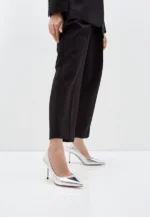 Pantofi argintii, piele lacuita