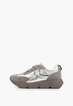 Adidasi piele intoarsa, argintii, gri - imagine 3