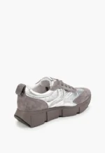 Adidasi piele intoarsa, argintii, gri - imagine 4