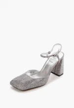 Pantofi decupati cu pietre argintii - imagine 3