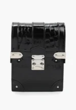 Geanta neagra, piele lacuita - imagine 2