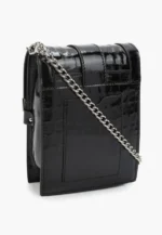 Geanta neagra, piele lacuita - imagine 3