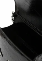 Geanta neagra, piele lacuita - imagine 4