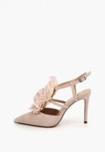 Pantofi decupati, bej, piele intoarsa - imagine 3