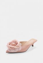 Saboti roz pudrat, accesoriu floare - imagine 3