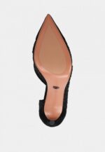Pantofi negri piele intoarsa, dantela si paiete - imagine 6
