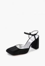 Pantofi decupati cu pietre, negri - imagine 5