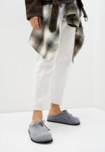 Saboti dama, cu sireturi, piele intoarsa