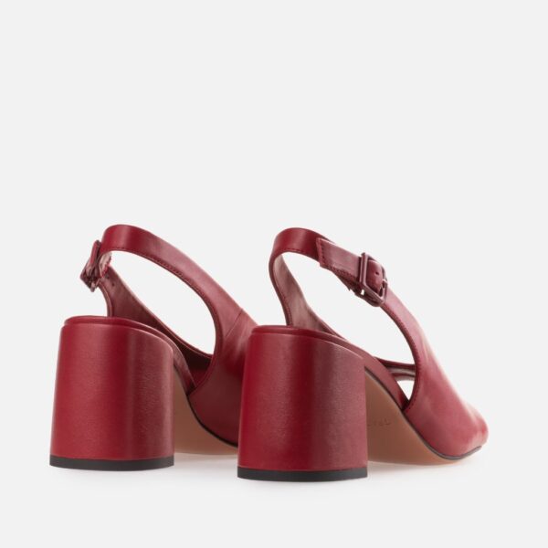 Pantofi decupati, bordo, toc patrat - imagine 4