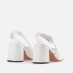 Pantofi decupati, albi, toc patrat - imagine 3