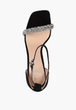 Sandale elegante, piele intoarsa cu pietre - imagine 5