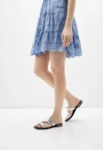 Saboti dama, accesoriu argintiu cu pietre