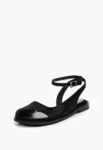 Sandale dama, piele intoarsa, accesoriu pietre - imagine 2