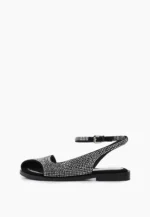 Sandale dama, piele intoarsa cu pietre - imagine 3