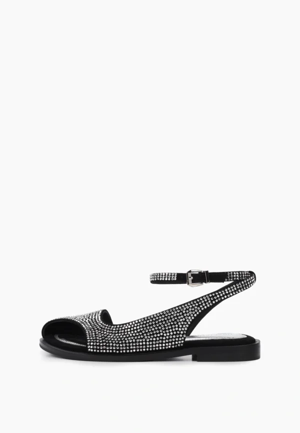 Sandale dama, piele intoarsa cu pietre - imagine 3