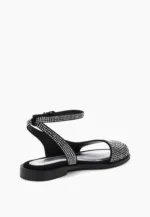 Sandale dama, piele intoarsa cu pietre - imagine 2