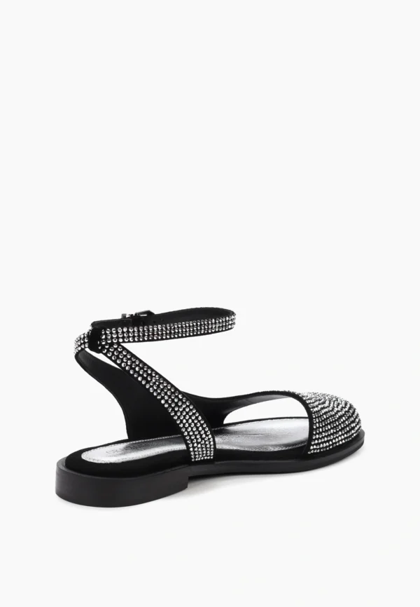 Sandale dama, piele intoarsa cu pietre - imagine 2