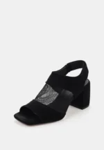 Sandale negre, piele intoarsa - imagine 2