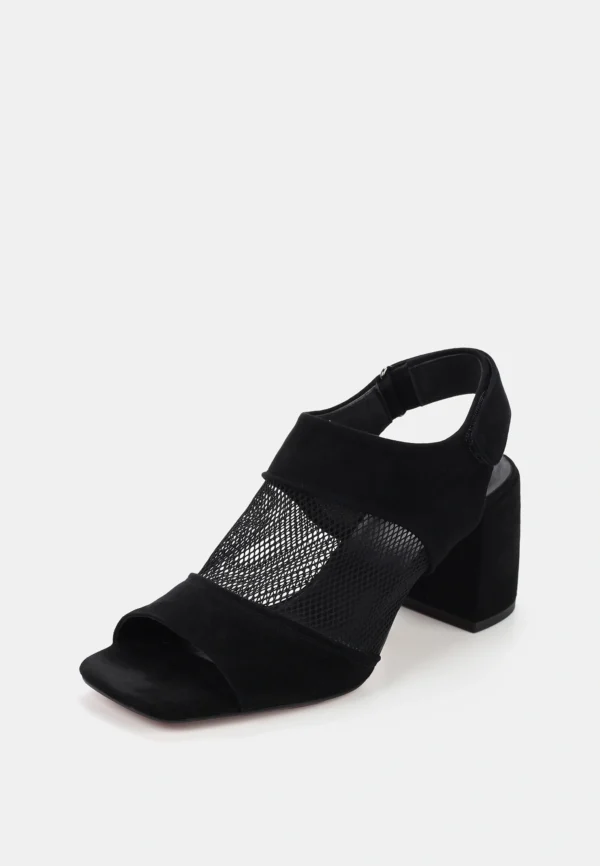 Sandale negre, piele intoarsa - imagine 2