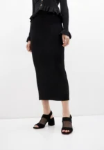 Sandale negre, piele intoarsa