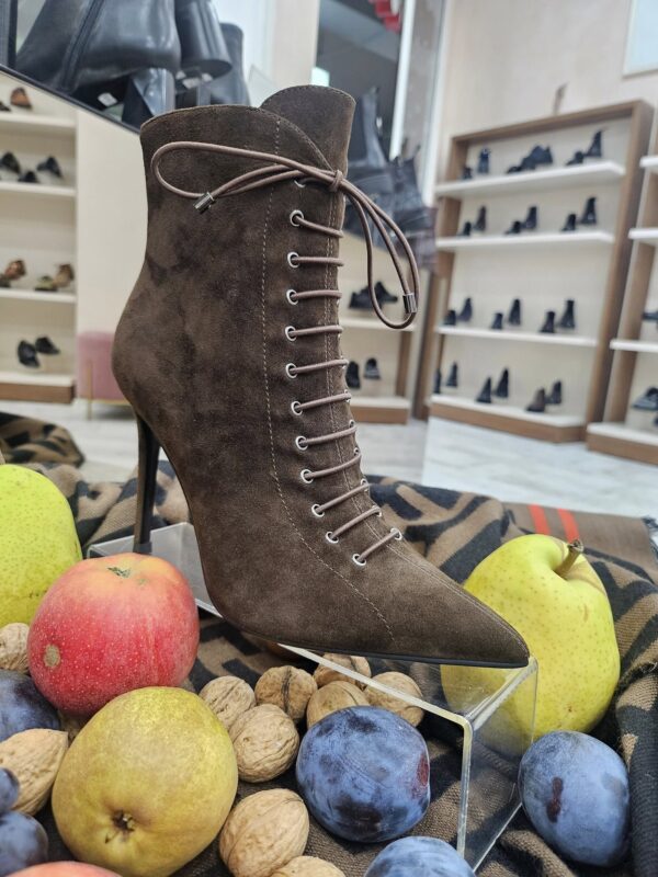 Botine dama maro cu siret din piele intoarsa C-302 - imagine 6