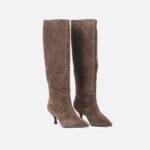 Cizme dama, maro din piele intoarsa C-298