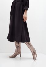 Cizme dama, piele lacuita, bronze